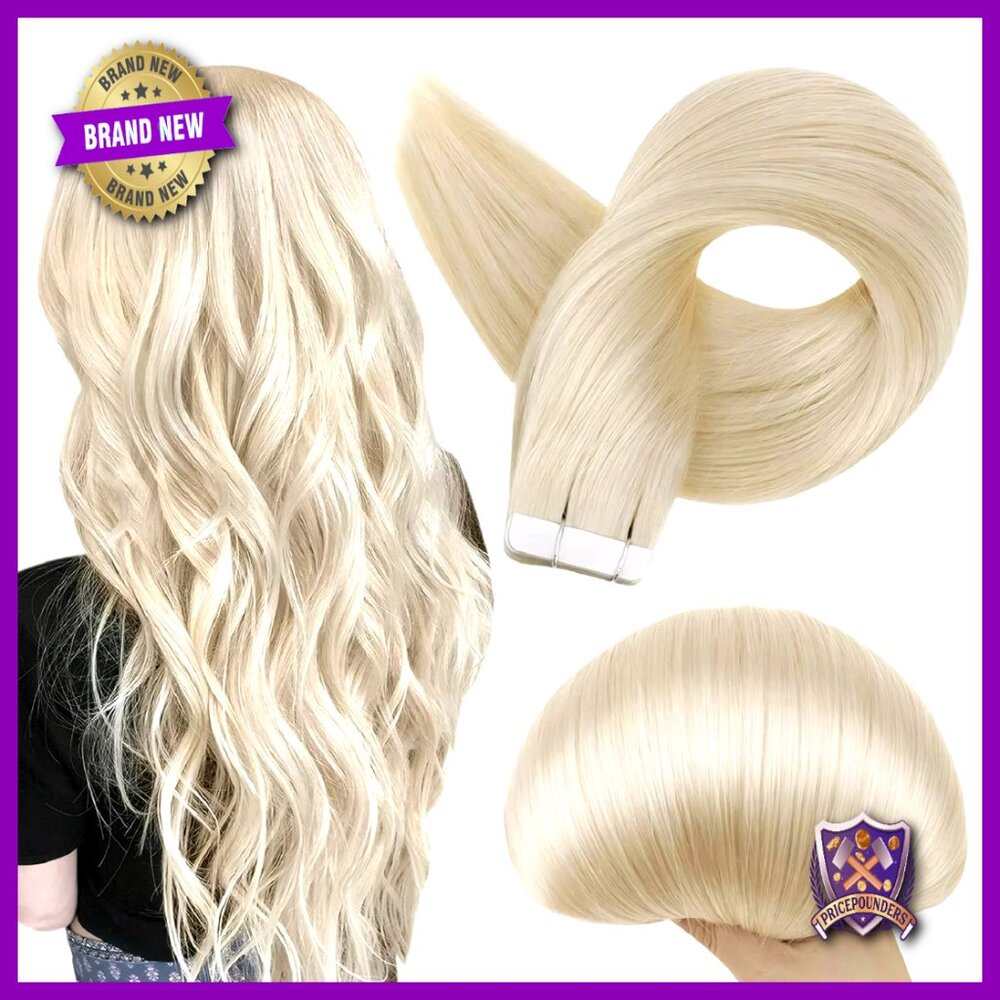 Silky Straight Human Hair Extensions Tape Ins Seamless Invisible Remy 24 Inch